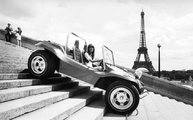 Françoise Hardy goes down the stairs of the Trocadéro in a VW Buggy..jpg