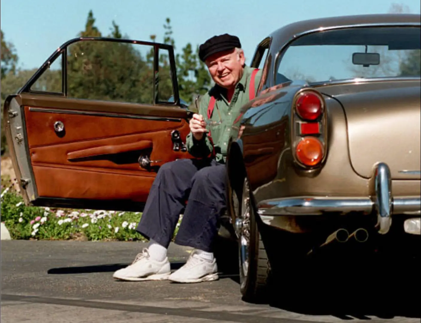 Carroll O’Connor with his 1962 Maserati 3500 GT Coupé.webp