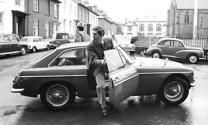 Prince Charles with his 1969 MGC GT..webp